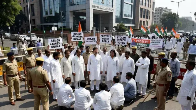 Police Clear Gandhi-Led Sit-In Over Indian Election Body's Neutrality